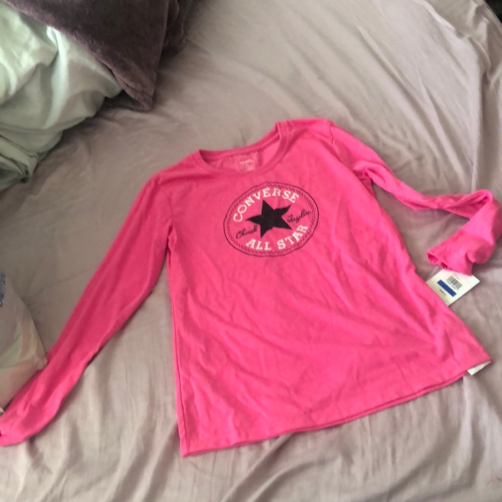 Brand new never been worn girls extra-large hot pink converse long sleeve